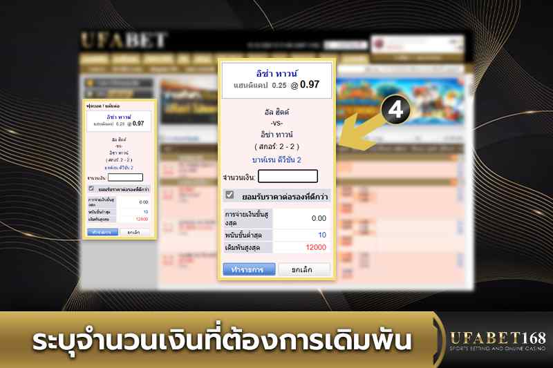 ระบุจำนวนเงินที่ต้องการเดิมพัน